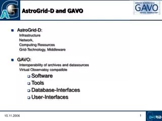 AstroGrid-D and GAVO