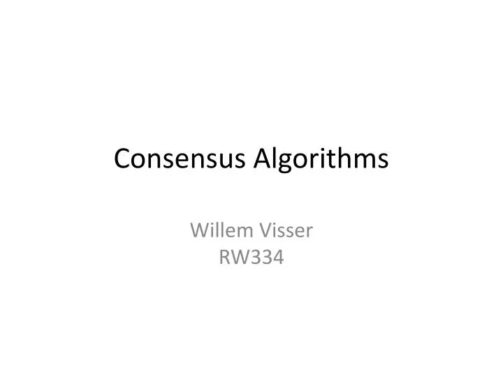 consensus algorithms
