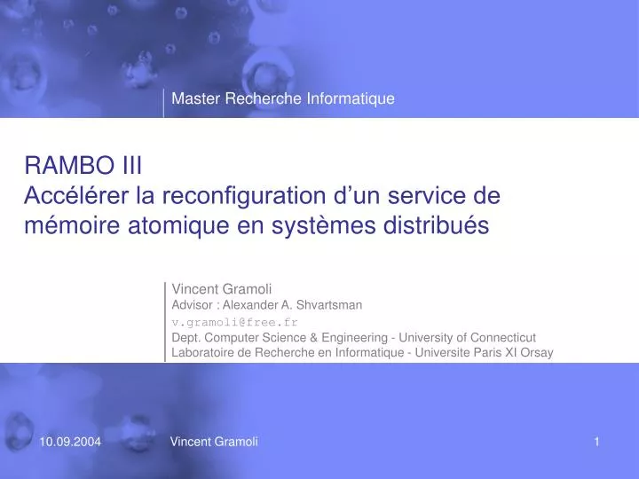 rambo iii acc l rer la reconfiguration d un service de m moire atomique en syst mes distribu s