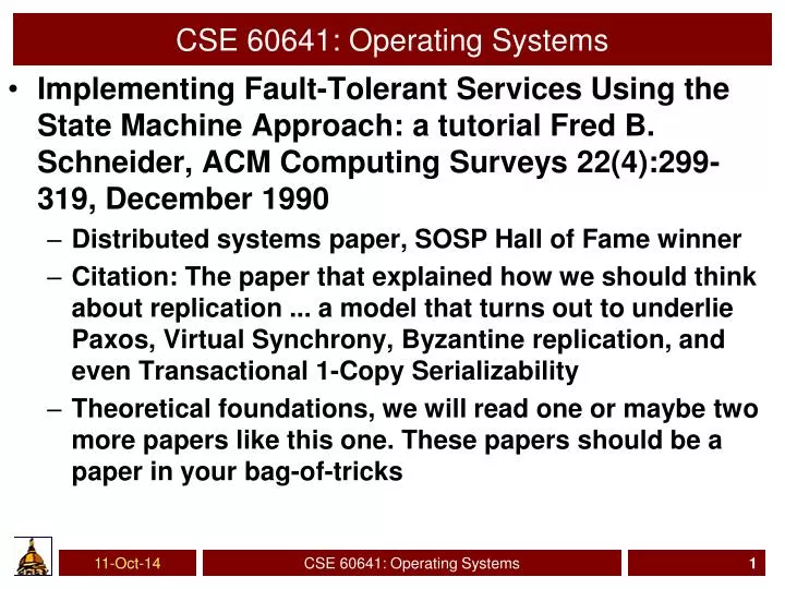cse 60641 operating systems