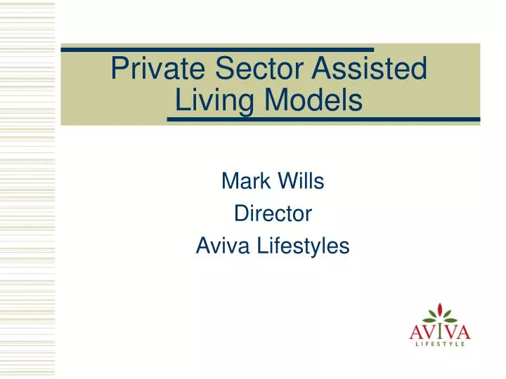 private sector assisted living models