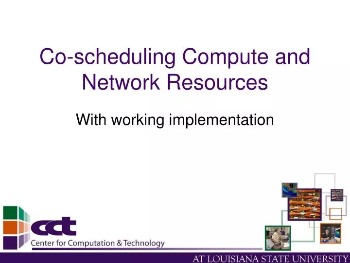 co scheduling compute and network resources