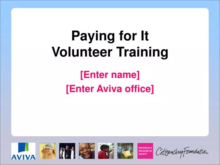 paying for it volunteer training