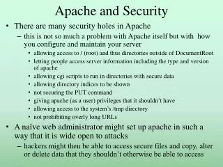 Apache and Security