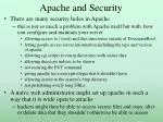 Apache and Security - slide 1