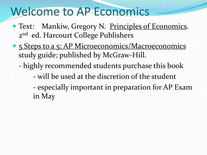 welcome to ap economics
