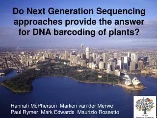Do Next Generation Sequencing approaches provide the answer for DNA barcoding of plants?