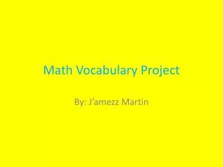 Math Vocabulary Project