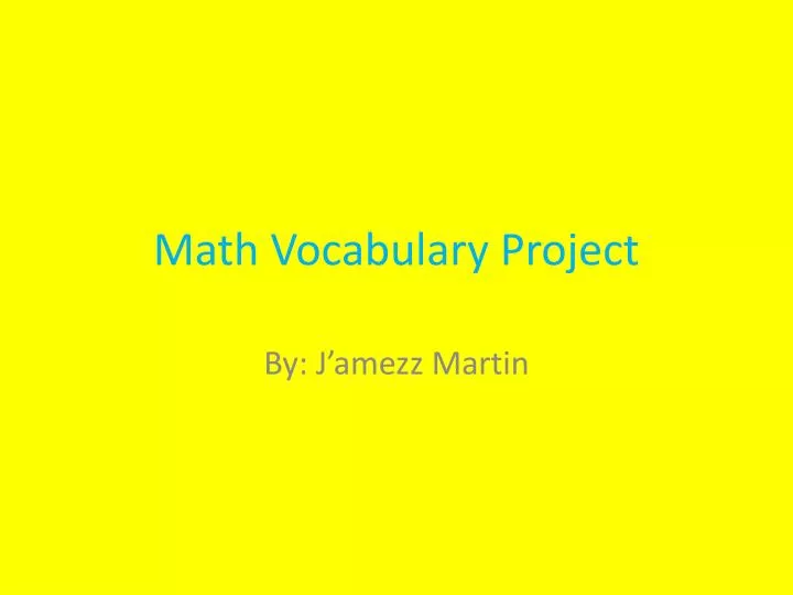 math vocabulary project