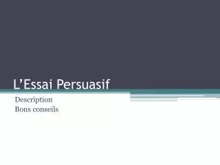 l essai persuasif