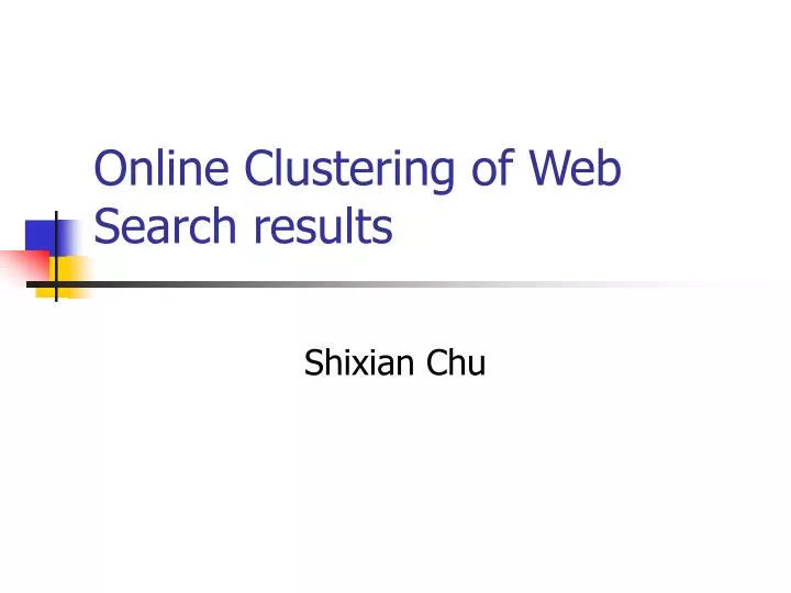 online clustering of web search results