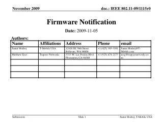 Firmware Notification