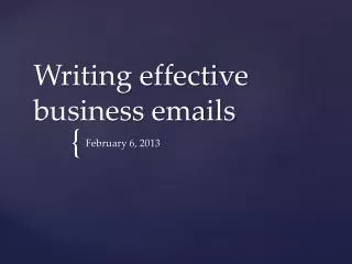 Writing effective business emails