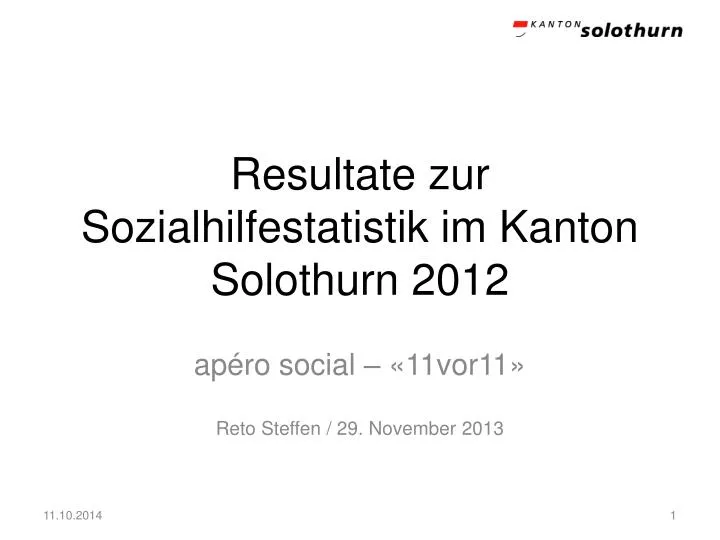 resultate zur sozialhilfestatistik im kanton solothurn 2012