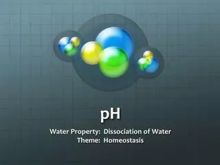 Water Property: Dissociation of Water Theme: Homeostasis