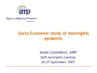 Socio Economic study of meningitis epidemic