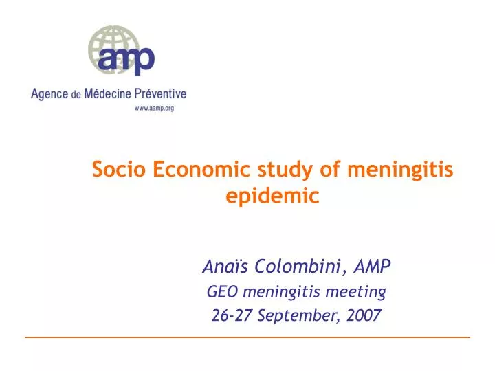 socio economic study of meningitis epidemic