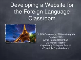 Developing a Website for the Foreign Language Classroom