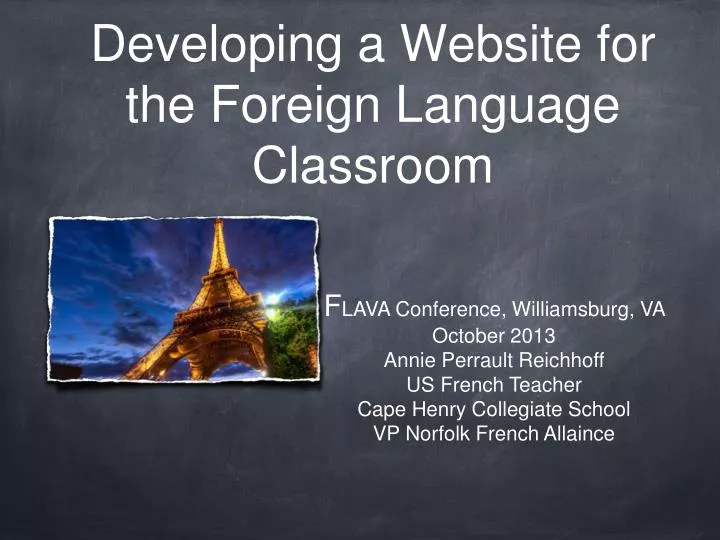 developing a website for the foreign language classroom