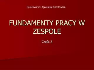 fundamenty pracy w zespole