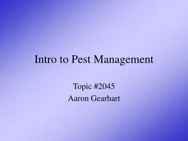 intro to pest management