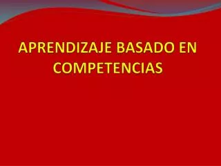 aprendizaje basado en competencias