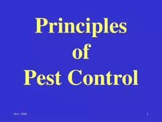 Principles of Pest Control