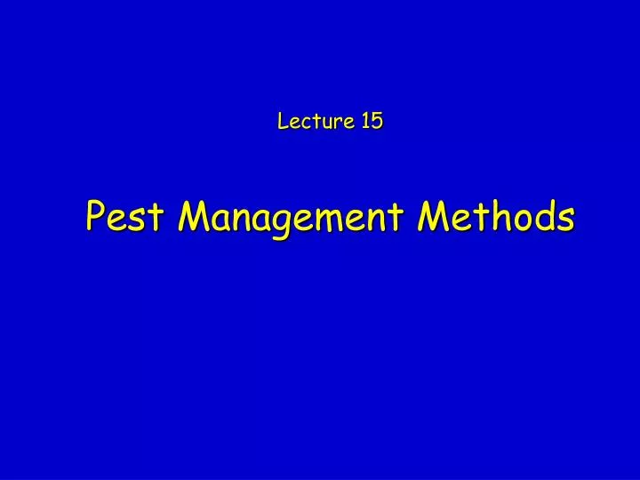 pest management methods