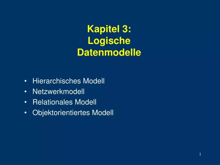 kapitel 3 logische datenmodelle