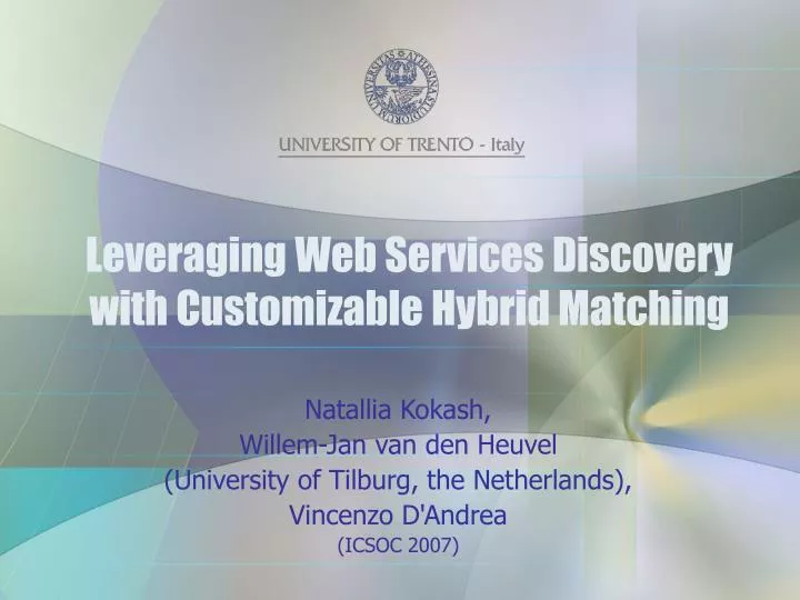 leveraging web services discovery with customizable hybrid matching