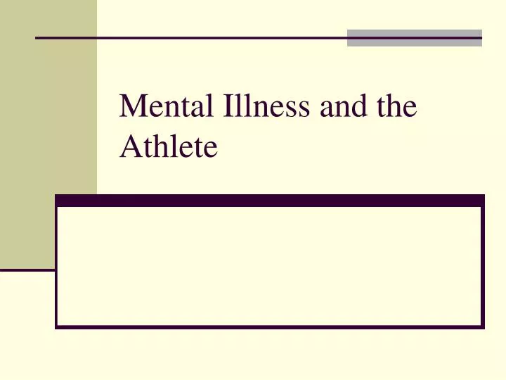 mental illness and the athlete