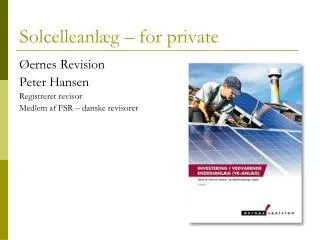 solcelleanl g for private