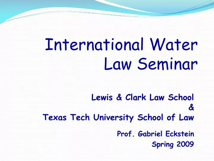 international water law seminar
