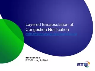 Layered Encapsulation of Congestion Notification draft-briscoe-tsvwg-ecn-tunnel-01.txt