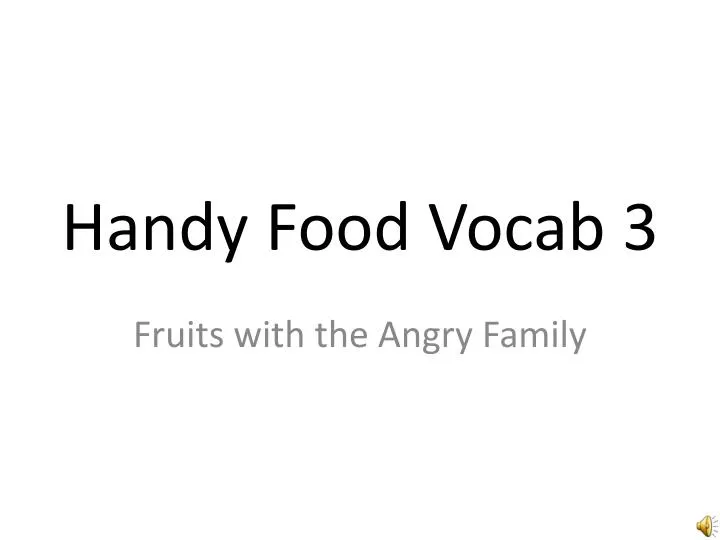 handy food vocab 3