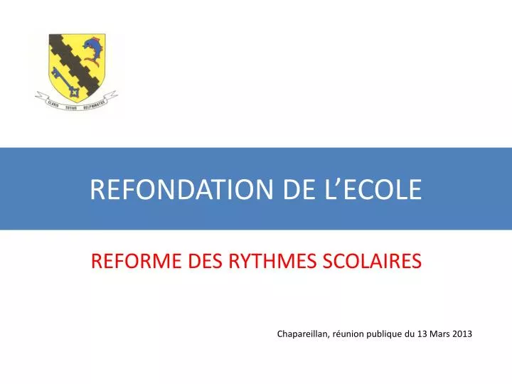 refondation de l ecole