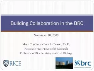 Building Collaboration in the BRC