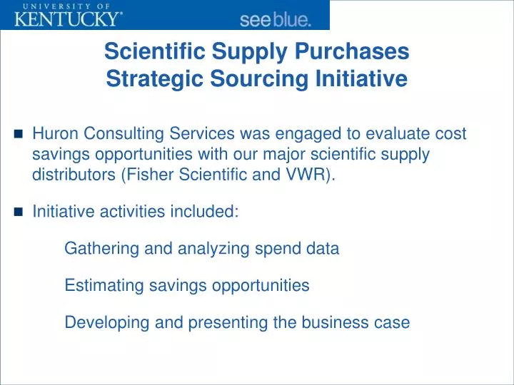 scientific supply purchases strategic sourcing initiative