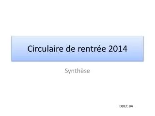 circulaire de rentr e 2014