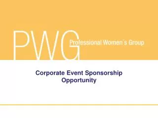 Corporate Event Sponsorship Opportunity
