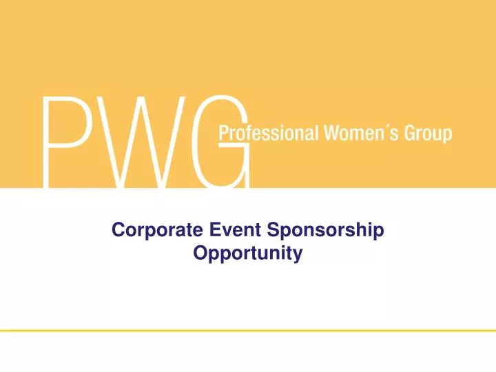 corporate event sponsorship opportunity
