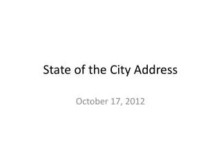 State of the City Address