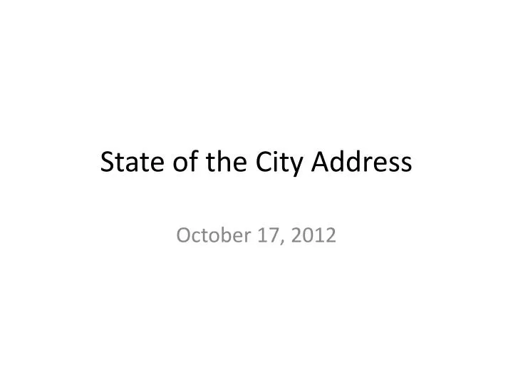 state of the city address
