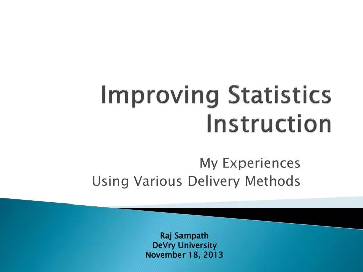 improving statistics instruction