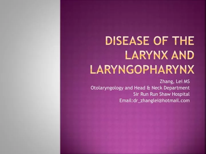 disease of the larynx and laryngopharynx