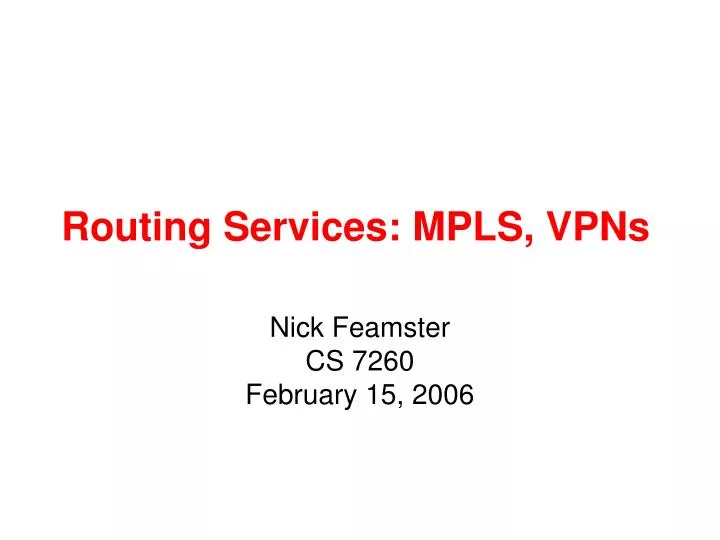 routing services mpls vpns