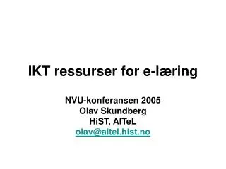 ikt ressurser for e l ring