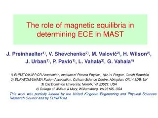The role of magnetic equilibria in determining ECE in MAST