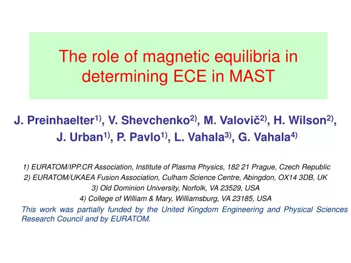 the role of magnetic equilibria in determining ece in mast