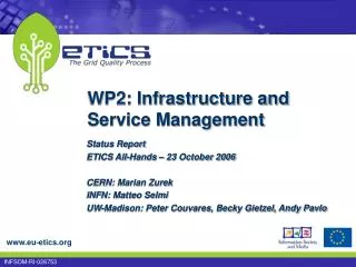 WP2: Infrastructure and Service Management